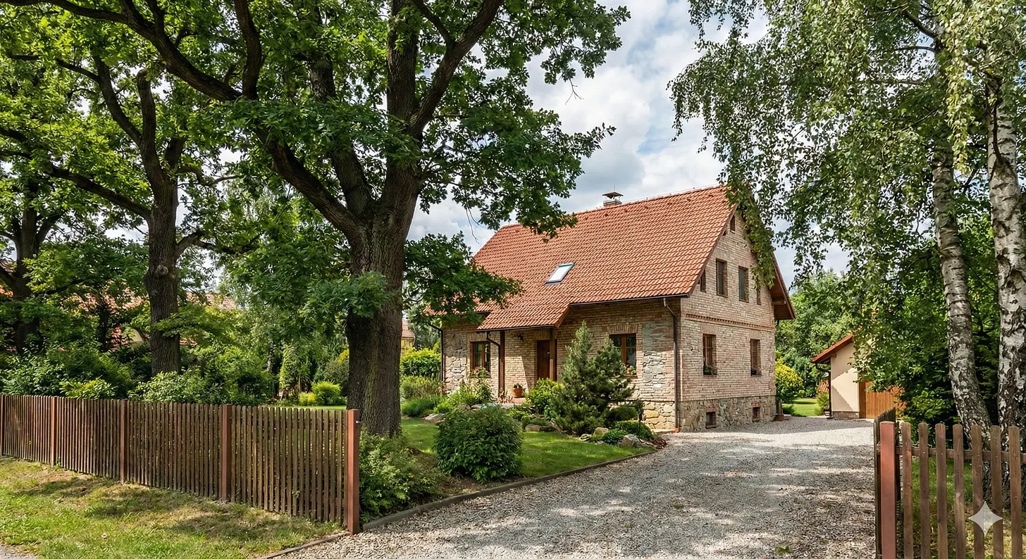 Půvabná chalupa s vzrostlými stromy